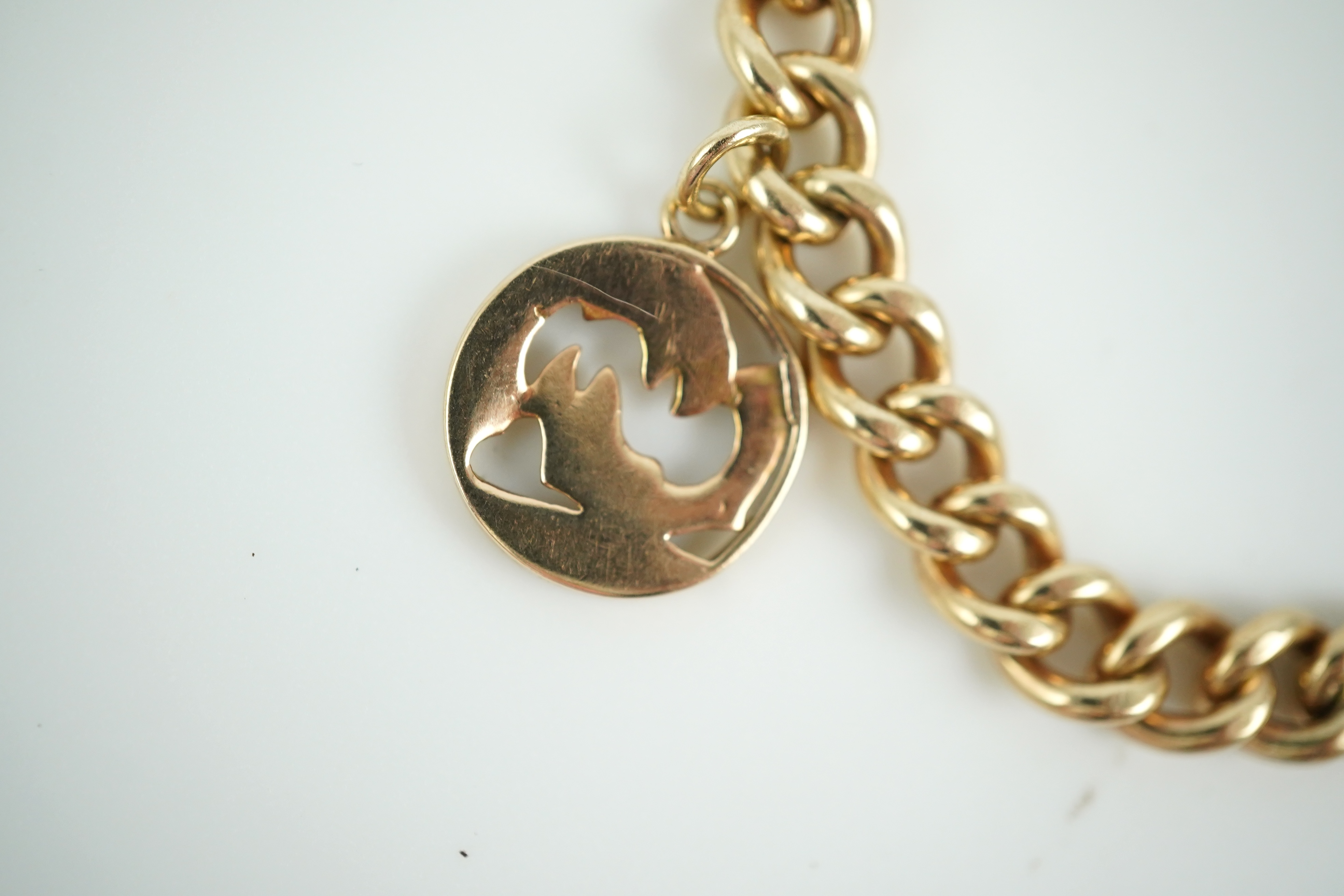 A 9ct gold charm bracelet, circa 1997